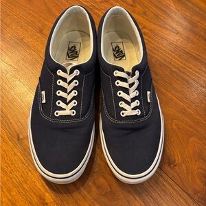 Vans Men's Blue and White Canvas Sneakers 15
